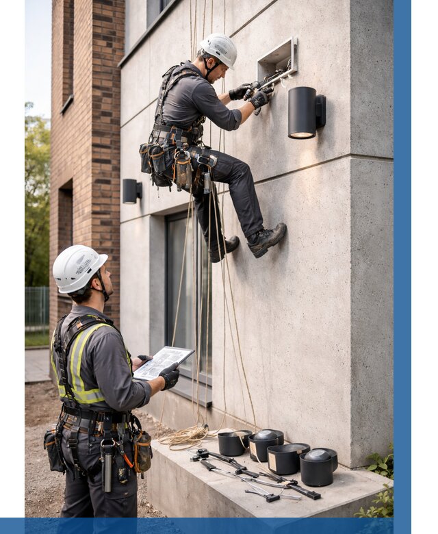 Монтаж фасадного освещения в Владикавказе от 2577 р. | ВЫСОТНИК-Вкз