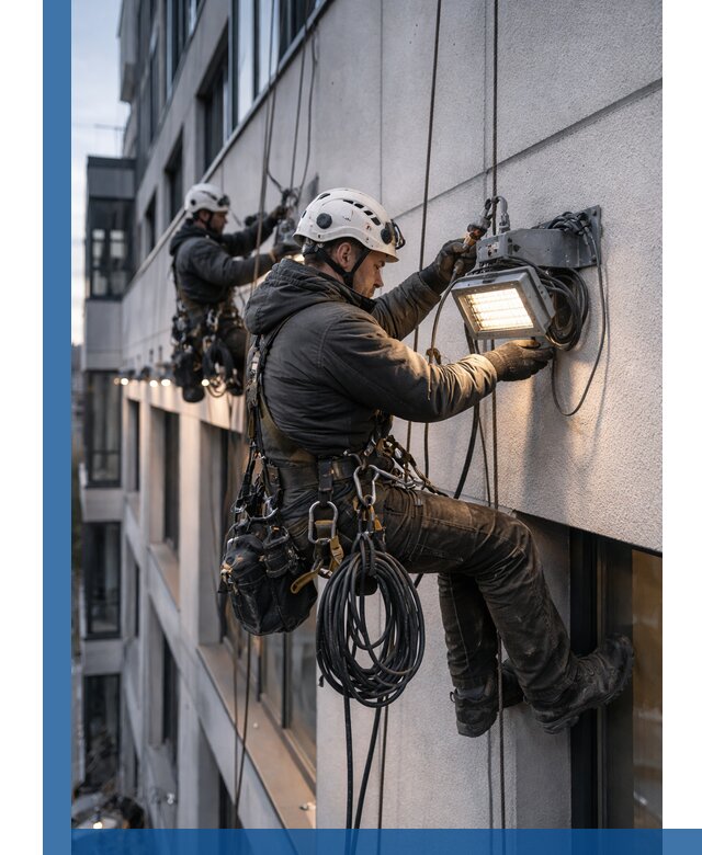 Монтаж фасадного освещения в Владикавказе установка и подключение