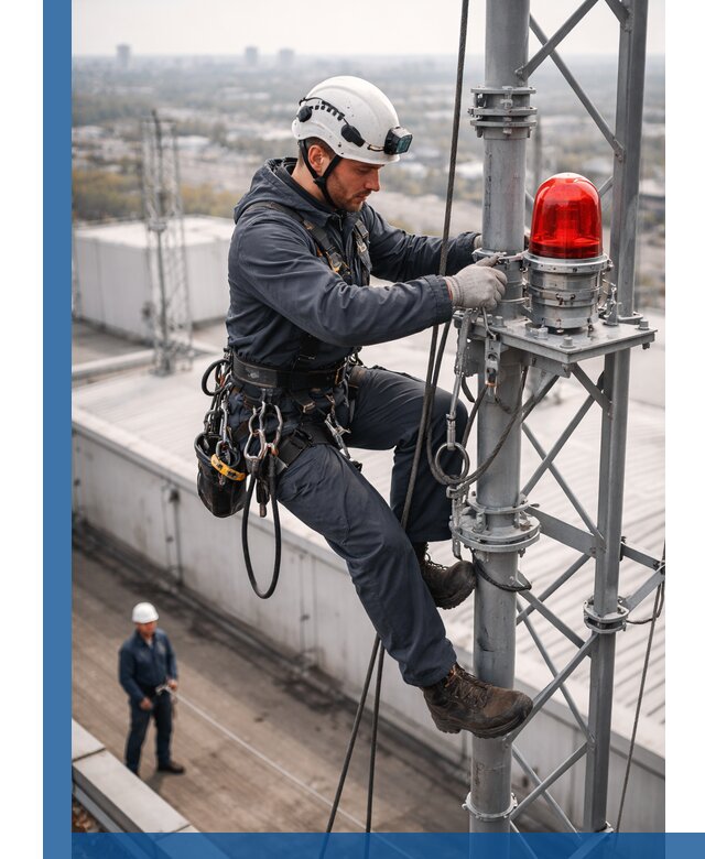 Монтаж заградительных огней и обслуживание объектов в Владикавказе