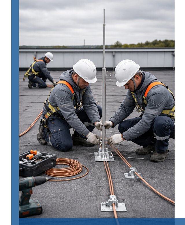 Монтаж молниезащиты на кровле в Владикавказе под ключ с гарантией