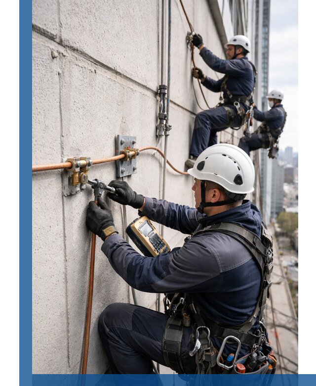 Монтаж системы заземления здания и молниезащиты в Владикавказе