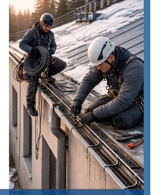 Монтаж греющего кабеля на кровле в Владикавказе от 464 р. | ВЫСОТНИК-Вкз