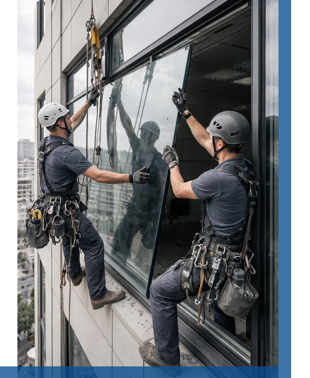 Замена стеклопакетов на высоте в Владикавказе от 5669 р. | ВЫСОТНИК-Вкз