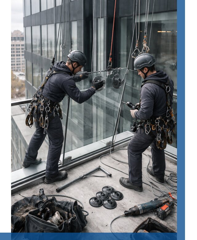 Монтаж стеклянных ограждений в Владикавказе от 2577 р. | ВЫСОТНИК-Вкз