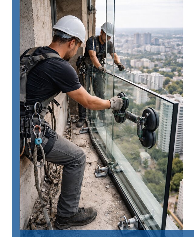 Монтаж стеклянных ограждений под ключ с гарантией в Владикавказе