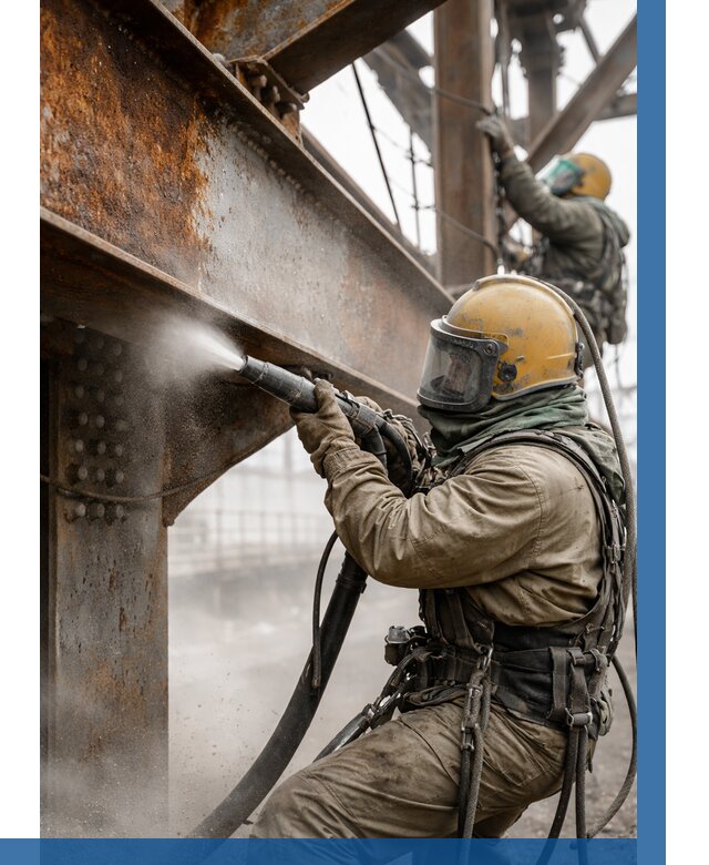 Пескоструйная очистка металлоконструкций в Владикавказе по 618 р.  ВЫСОТНИК-Вкз