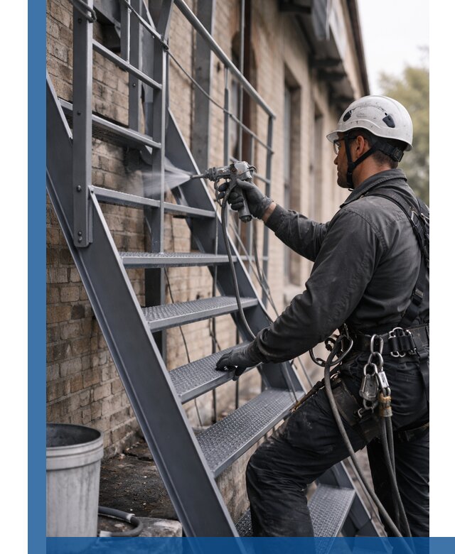 Покраска и антикоррозионная защита пожарных лестниц в Владикавказе