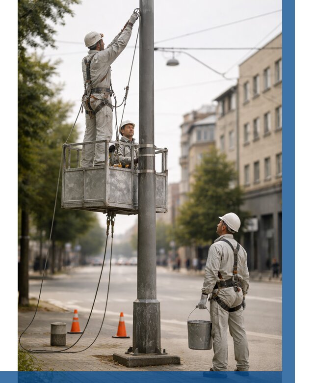 Покраска опор освещения в Владикавказе от 5154 р. | ВЫСОТНИК-Вкз