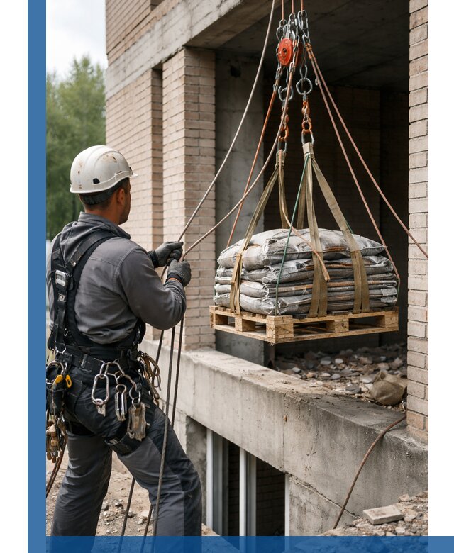 Подъем материалов на этаж веревками в Владикавказе оперативно