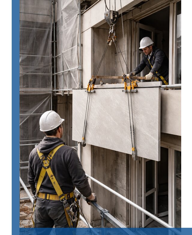 Подъем керамогранита на этаж в Владикавказе грузчиками и техникой