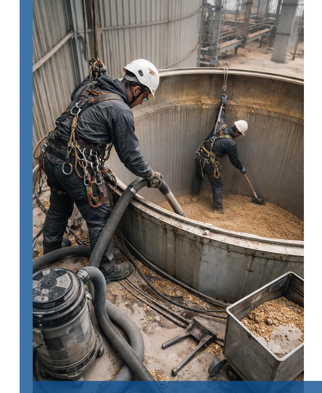 Профессиональная чистка зерновых бункеров в Владикавказе с выездом