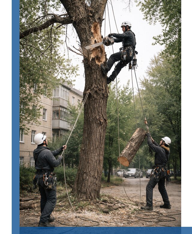 Срочное удаление аварийных деревьев в Владикавказе с гарантией безопасности