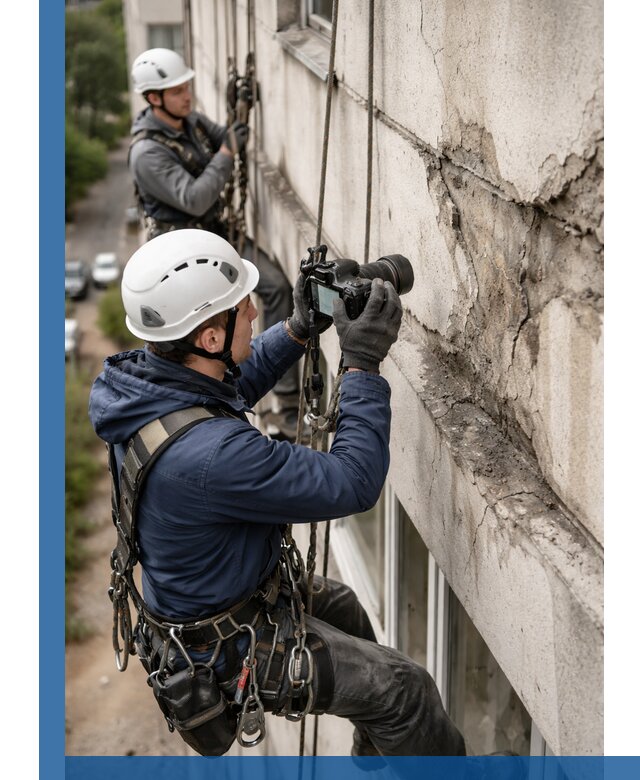 Фотофиксация дефектов фасада с высотной съемкой в Владикавказе