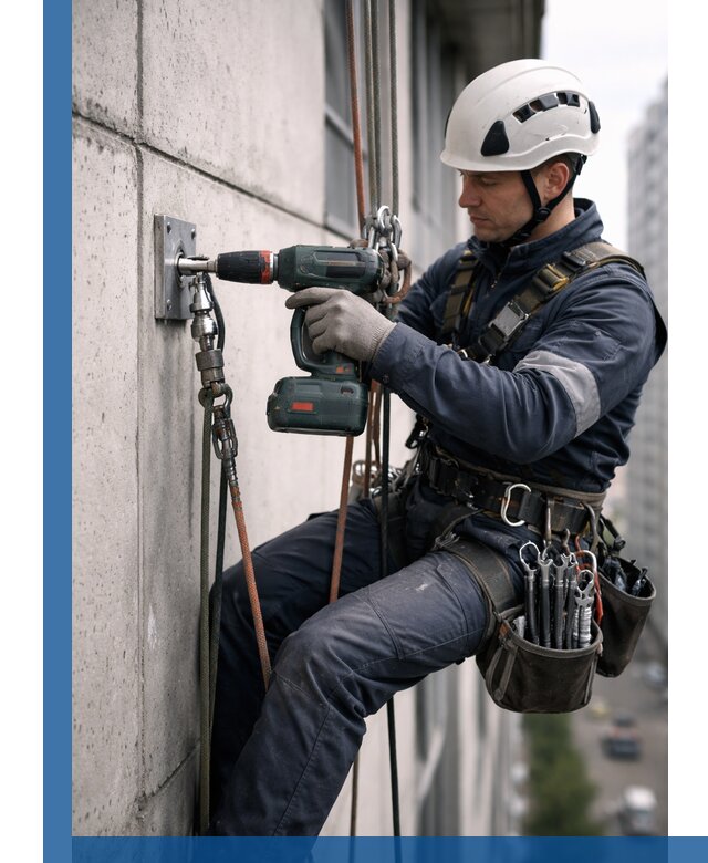 Установка анкерных точек для высотных работ в Владикавказе